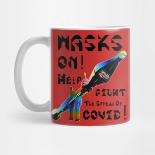 Mask On Help Fight The Spread Of Covid, v. Black Text Mug